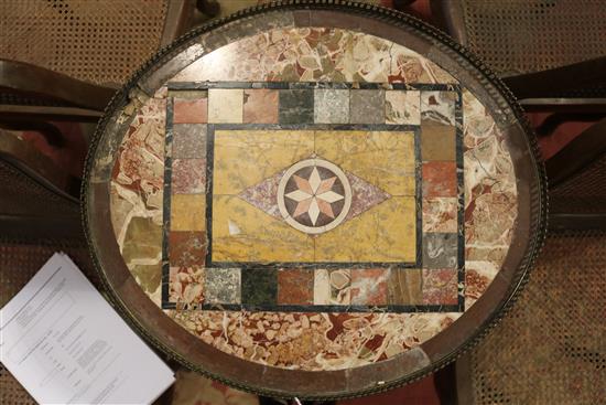 A Regency parcel gilt rosewood and specimen marble occasional table 1ft 9in. x 1ft 6in. H. 2ft 5in.